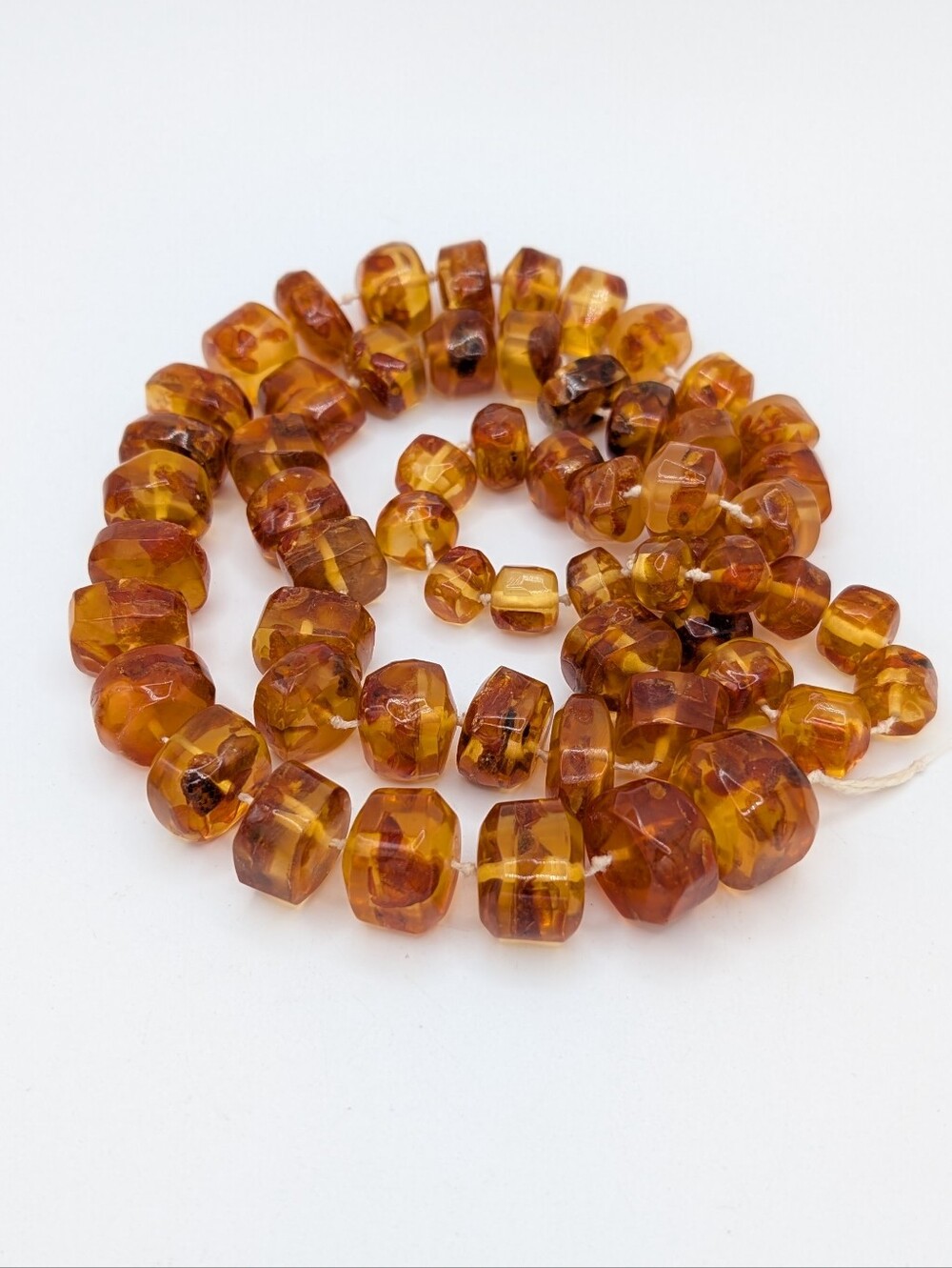 Vintage Baltic Amber Large Chunk Unfinished Strand 37" 143g